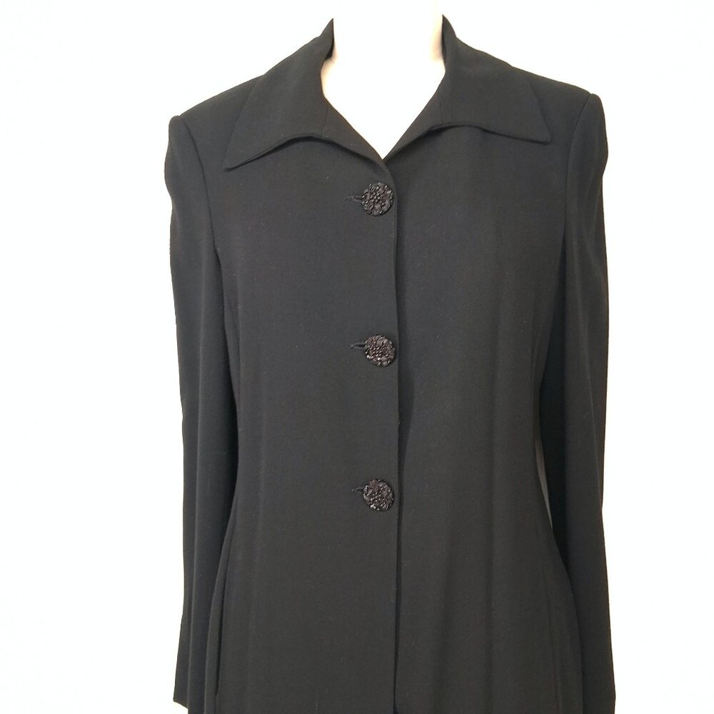 Trelise Cooper Wool Embroidered Tapestry Coat Black Floral Longline NZ 4 US M - Picture 6 of 14